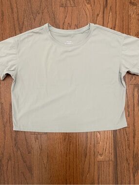 Volare Sage Green Flight Cropped Workout Athletic Tee
